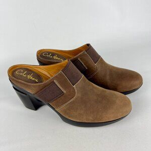 Cole Haan Womens Air Sara Mules Clogs Brown AirNike Wedge Comfort Shoes size 10